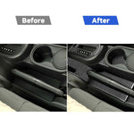Adesivo decorativo per portabicchieri per console del cambio in fibra di carbonio per auto 10 in 1 per Jeep Wrangler JK 2007-2010, guida a sinistra, Gear Console Water Cup Holder