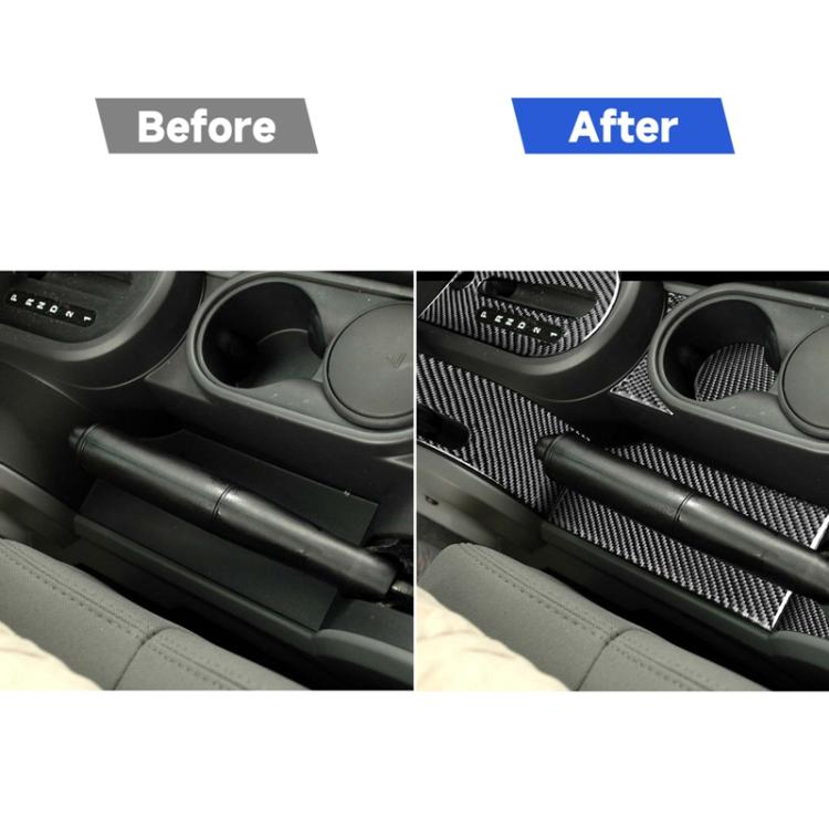 Adesivo decorativo per portabicchieri per console del cambio in fibra di carbonio per auto 10 in 1 per Jeep Wrangler JK 2007-2010, guida a sinistra, Gear Console Water Cup Holder