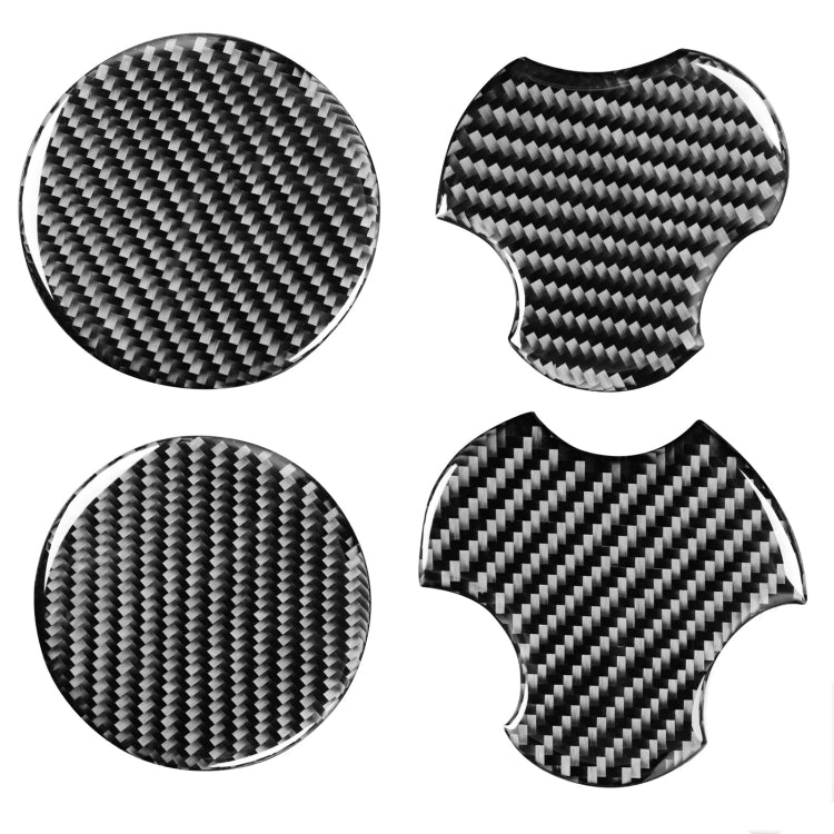 Adesivo decorativo per tappetino portabicchieri per auto in fibra di carbonio 4 in 1 per Jeep Wrangler JK 2007-2010, guida a destra e a sinistra universale, Water Cup Holder Mat