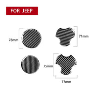 Adesivo decorativo per tappetino portabicchieri per auto in fibra di carbonio 4 in 1 per Jeep Wrangler JK 2007-2010, guida a destra e a sinistra universale, Water Cup Holder Mat
