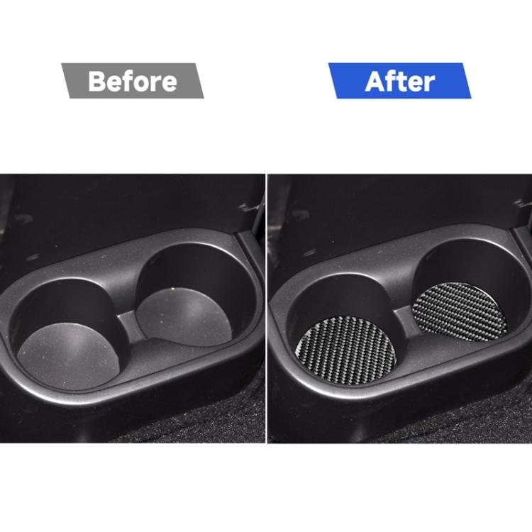Adesivo decorativo per tappetino portabicchieri per auto in fibra di carbonio 4 in 1 per Jeep Wrangler JK 2007-2010, guida a destra e a sinistra universale, Water Cup Holder Mat