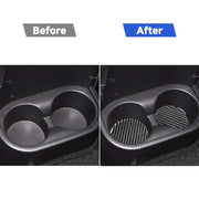 Adesivo decorativo per tappetino portabicchieri per auto in fibra di carbonio 4 in 1 per Jeep Wrangler JK 2007-2010, guida a destra e a sinistra universale, Water Cup Holder Mat