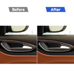 Adesivo decorativo 4 in 1 per portiera interna in fibra di carbonio per auto per Alfa Romeo Giulia 2017-2019, guida a destra e a sinistra universale, Inner Door Bowl