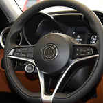 Adesivo decorativo per pulsanti del volante in fibra di carbonio 2 in 1 per Alfa Romeo Giulia Stelvio 2017-2019, guida a destra e a sinistra universale, Steering Wheel Button