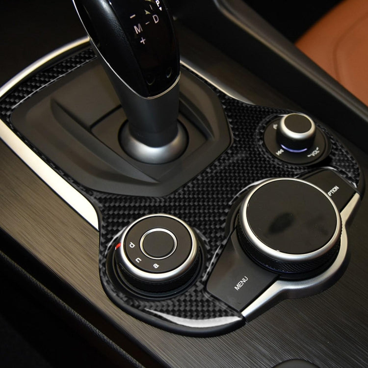 Adesivo decorativo per pannello ingranaggi in fibra di carbonio per auto per Alfa Romeo Giulia 2017-2019, guida a destra e a sinistra universale, Gear Panel