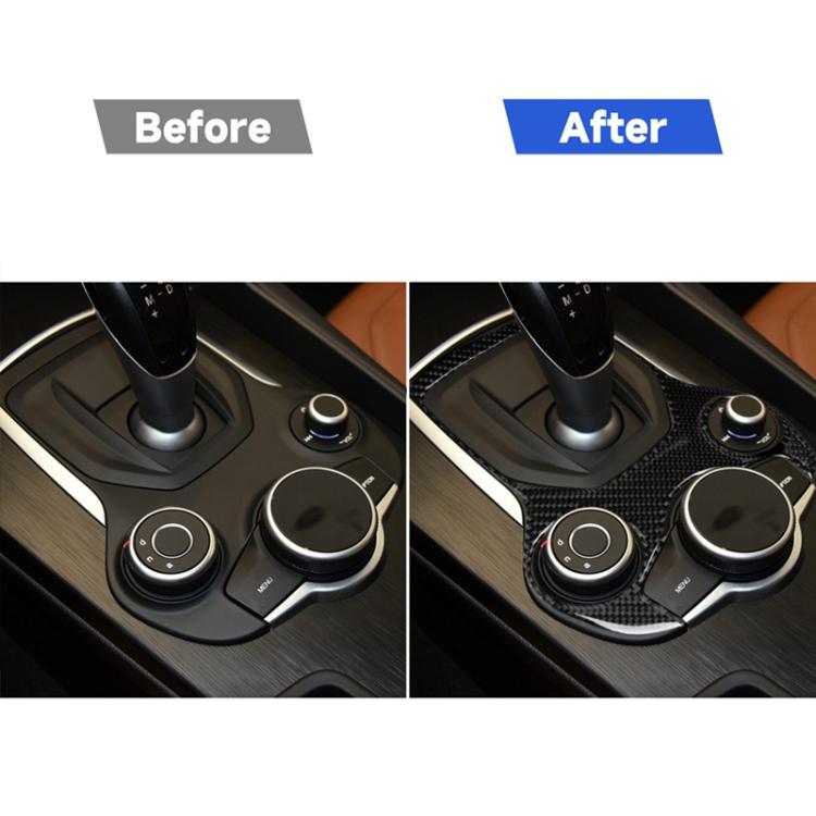 Adesivo decorativo per pannello ingranaggi in fibra di carbonio per auto per Alfa Romeo Giulia 2017-2019, guida a destra e a sinistra universale, Gear Panel