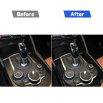 Adesivo decorativo 3 in 1 per pannello telaio ingranaggi in fibra di carbonio per auto per Alfa Romeo Giulia 2017-2019, guida a sinistra, Gear Frame, Left Drive