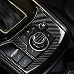 Un Set Auto In Fibra di Carbonio Manopola Multimediale Adesivo Decorativo per Mazda 3/6/CX-9/CX-5, Guida A Destra e Sinistra Universale, Multimedia Knob