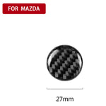 Un set di adesivi decorativi per manopola multimediale di controllo centrale in fibra di carbonio per auto per Mazda 3/6 / CX-9 / CX-5, guida a destra e a sinistra universale, Central Control Multimedia Knob