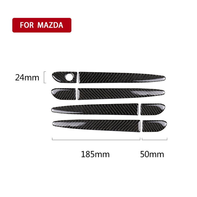 Un set di maniglie esterne per porte in fibra di carbonio per auto senza adesivo decorativo con foro intelligente per Mazda CX-5 2017-2018, guida a destra, Outside Door Handle without Smart Hole, Right Drive