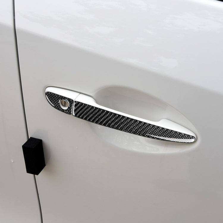 Un set di maniglie esterne per porte in fibra di carbonio per auto senza adesivo decorativo con foro intelligente per Mazda CX-5 2017-2018, guida a destra, Outside Door Handle without Smart Hole, Right Drive