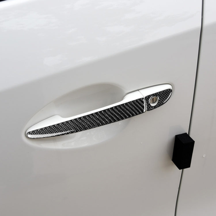 Un set di maniglie esterne per porte in fibra di carbonio per auto senza adesivo decorativo con foro intelligente per Mazda CX-5 2017-2018, guida a sinistra, Outside Door Handle without Smart Hole, Left Drive