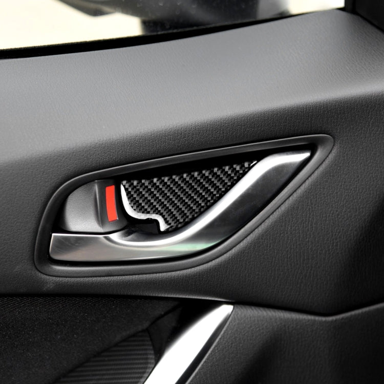 Adesivo decorativo per porta interna in fibra di carbonio per auto per Mazda, guida a destra e a sinistra universale, Inner Door Bowl