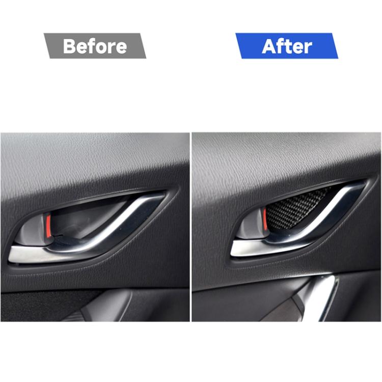 Adesivo decorativo per porta interna in fibra di carbonio per auto per Mazda, guida a destra e a sinistra universale, Inner Door Bowl