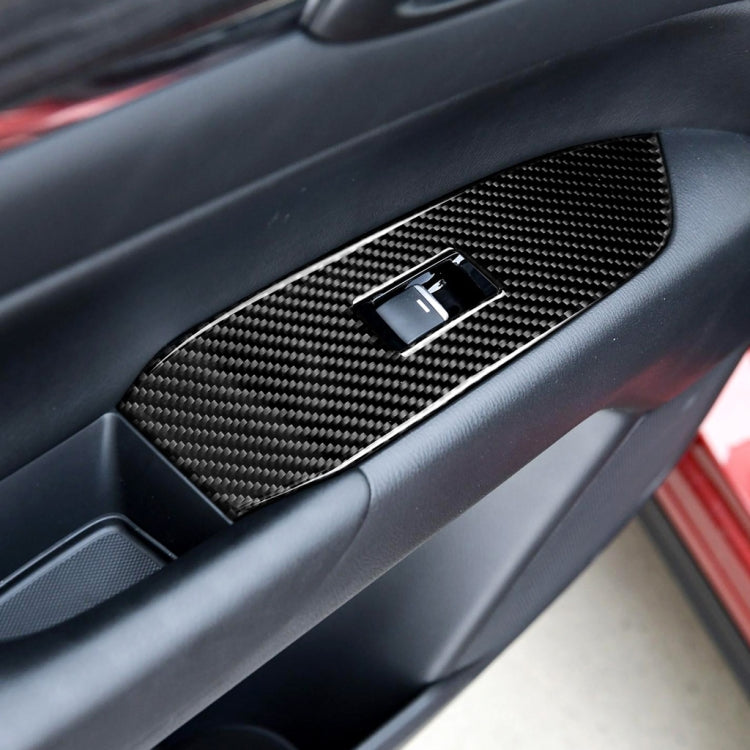 Adesivo decorativo per pannello pulsanti finestra in fibra di carbonio per Mazda CX-5 2017-2018, guida a destra, Window Buttons Panel, Right Drive