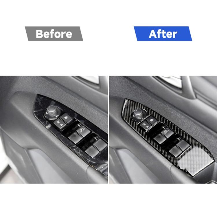 Adesivo decorativo per pannello pulsanti finestra in fibra di carbonio per Mazda CX-5 2017-2018, guida a destra, Window Buttons Panel, Right Drive