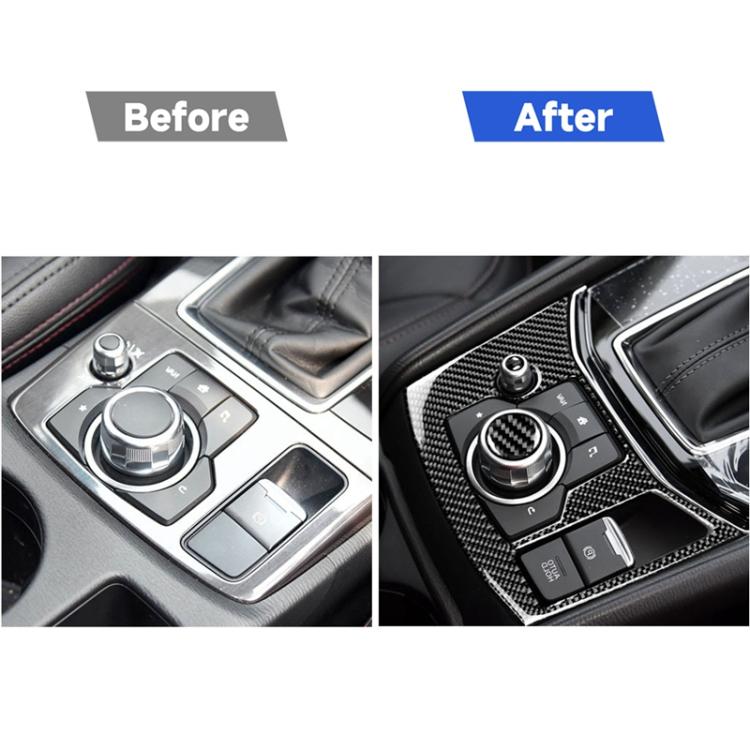 Adesivo decorativo per pannello freno a mano elettronico in fibra di carbonio per auto per Mazda CX-5 2017-2018, guida a destra, Electronic Handbrake Panel, Right Drive