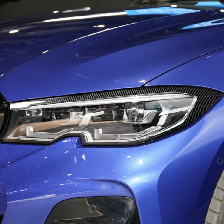 Adesivo decorativo per sopracciglia luminose in fibra di carbonio per auto per BMW Serie 3 G20/G28/325Li/330d/335 2019-2020, guida a destra e a sinistra universale, Light Eyebrow