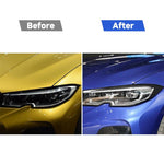 Adesivo decorativo per sopracciglia luminose in fibra di carbonio per auto per BMW Serie 3 G20/G28/325Li/330d/335 2019-2020, guida a destra e a sinistra universale, Light Eyebrow