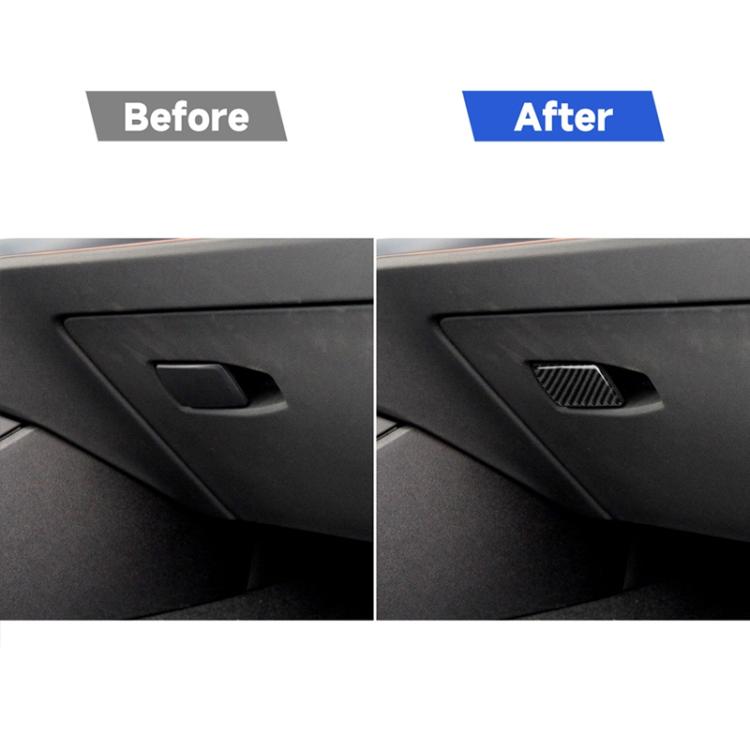 Adesivo decorativo per maniglia della scatola portaoggetti per auto in fibra di carbonio per BMW Serie 3 G20/G28/325Li/330d/335 2019-2020, guida a sinistra, Storage Box Handle, Left Drive