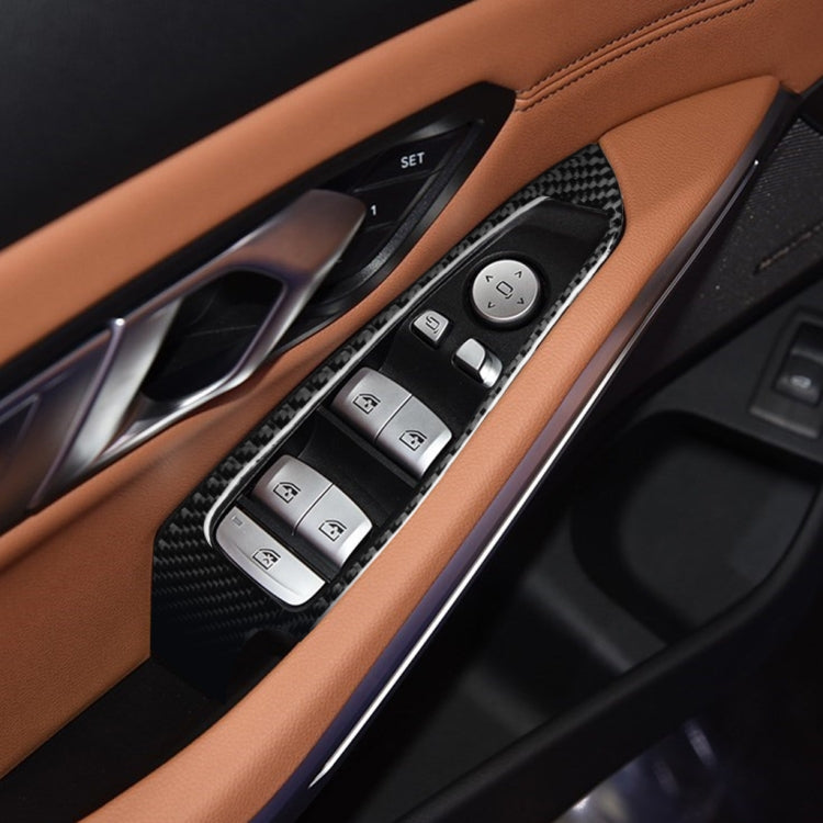 Adesivo decorativo per ascensore in vetro per finestrini in fibra di carbonio 4 in 1 per BMW Serie 3 G20/G28/325Li/330d/335 2019-2020, guida a destra e a sinistra universale, Window Glass Lift