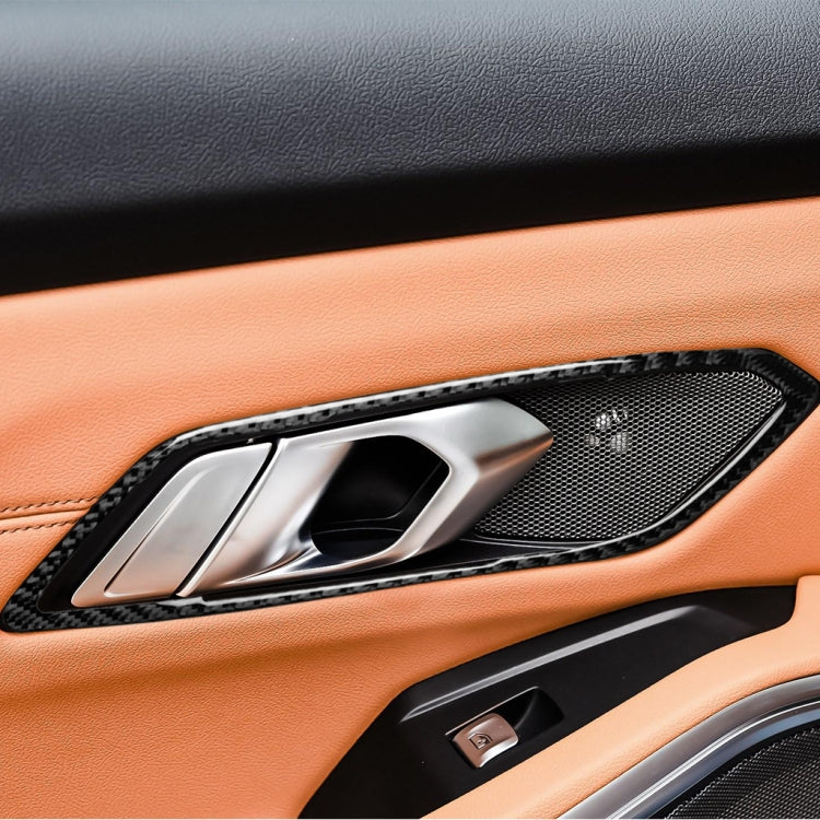 Adesivo decorativo per maniglia della porta in fibra di carbonio 4 in 1 per BMW Serie 3 G20/G28/325Li/330d/335 2019-2020, guida a destra e a sinistra universale, Door Handle