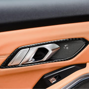 Adesivo decorativo per maniglia della porta in fibra di carbonio 4 in 1 per BMW Serie 3 G20/G28/325Li/330d/335 2019-2020, guida a destra e a sinistra universale, Door Handle
