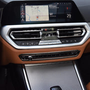 Adesivo decorativo per cornice pulsante CD in fibra di carbonio per auto per BMW Serie 3 G20/G28/325Li/330d/335 2019-2020, guida a destra e a sinistra universale, CD Button Frame