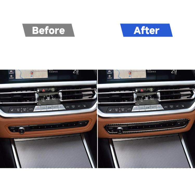 Adesivo decorativo per cornice pulsante CD in fibra di carbonio per auto per BMW Serie 3 G20/G28/325Li/330d/335 2019-2020, guida a destra e a sinistra universale, CD Button Frame