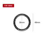 Adesivo decorativo per anello di avvio con un clic in tinta unita in fibra di carbonio per auto per Mercedes-Benz con guida sinistra e destra universale, Solid Color One-click Start Ring