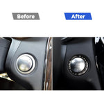 Adesivo decorativo per anello di avvio con un clic in tinta unita in fibra di carbonio per auto per Mercedes-Benz con guida sinistra e destra universale, Solid Color One-click Start Ring