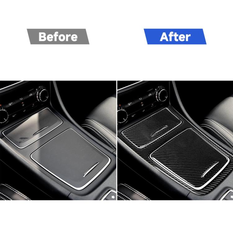 Adesivo decorativo per pannello di controllo centrale in tinta unita in fibra di carbonio per auto per Mercedes-Benz Classe A 2013-2018/CLA 2013-2017/GLA 2013-2017, guida a destra e a sinistra universale, Solid Color Central Control Panel