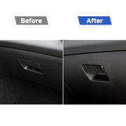 Adesivo decorativo per maniglia della scatola portaoggetti laterale del sedile anteriore del passeggero in tinta unita in fibra di carbonio per auto per Mercedes-Benz Classe A 2013-2018/CLA 2013-2018/GLA 2015-2018, guida a destra e a sinistra universal...