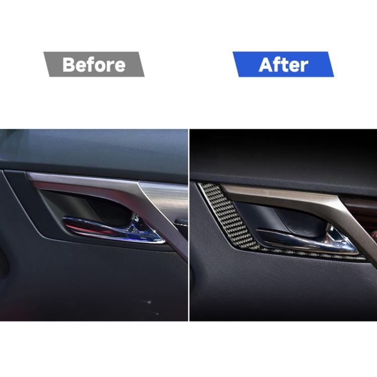 Maniglia per porta anteriore in fibra di carbonio per auto, adesivo decorativo per Lexus RX300 / 270 / 200T / 450h 2016-2019, guida a destra, Front Door Handle A