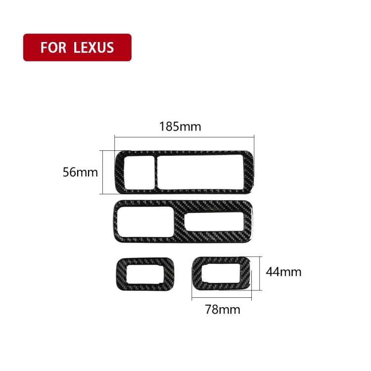 Adesivo decorativo per ascensore in vetro per finestrini in fibra di carbonio per auto per Lexus RX300 / 270 / 200T / 450h 2016-2019, guida a destra, Window Glass Lift