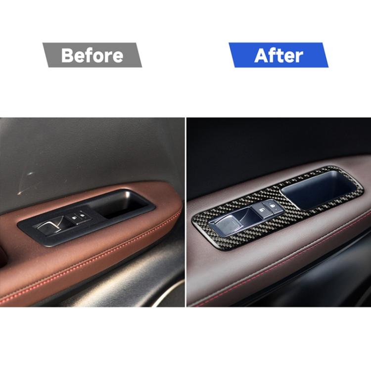 Adesivo decorativo per ascensore in vetro per finestrini in fibra di carbonio per auto per Lexus RX300 / 270 / 200T / 450h 2016-2019, guida a destra, Window Glass Lift
