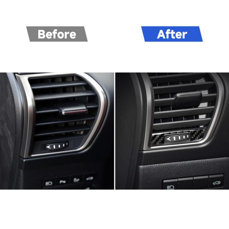 Adesivo decorativo per uscita aria sinistra e destra in fibra di carbonio per auto per Lexus NX200 / 200t / 300h 2014-2021, guida sinistra e destra universale, Left and Right Air Outlet