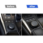 Adesivo decorativo con pomello in fibra di carbonio per auto per Lexus NX200 / 200t / 300h 2014-2021, guida a destra e a sinistra universale, Knob