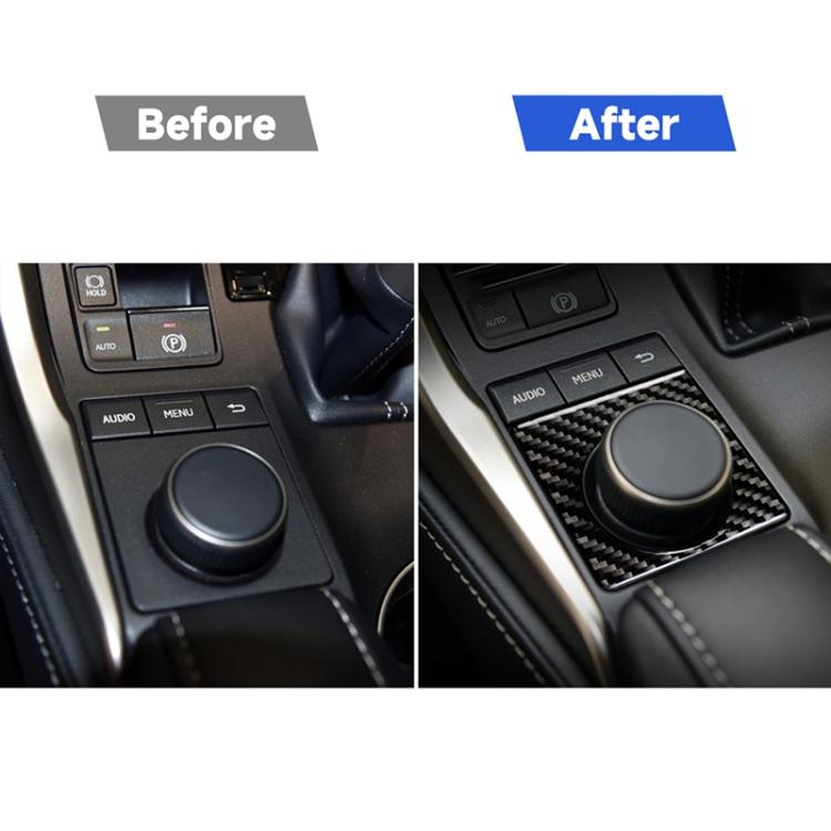 Adesivo decorativo con pomello in fibra di carbonio per auto per Lexus NX200 / 200t / 300h 2014-2021, guida a destra e a sinistra universale, Knob