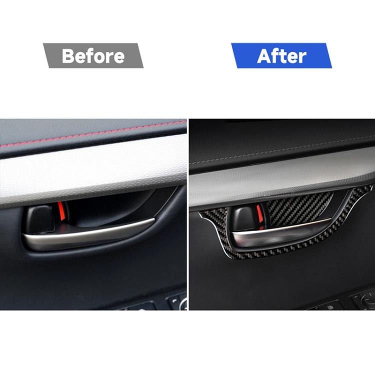Adesivo decorativo per porta interna in fibra di carbonio per auto per Lexus NX200 / 200t / 300h 2014-2021, guida a destra e a sinistra universale, Inner Door Bowl
