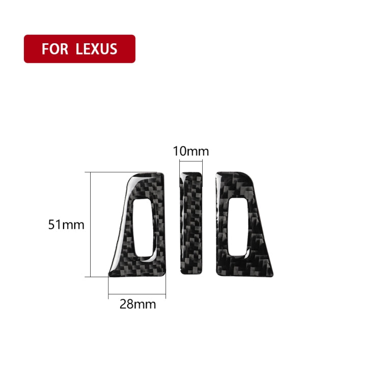 Adesivo decorativo per uscita aria in fibra di carbonio 3 in 1 per Lexus NX200 / 200t / 300h 2014-2021, guida a destra e a sinistra universale, Air Outlet
