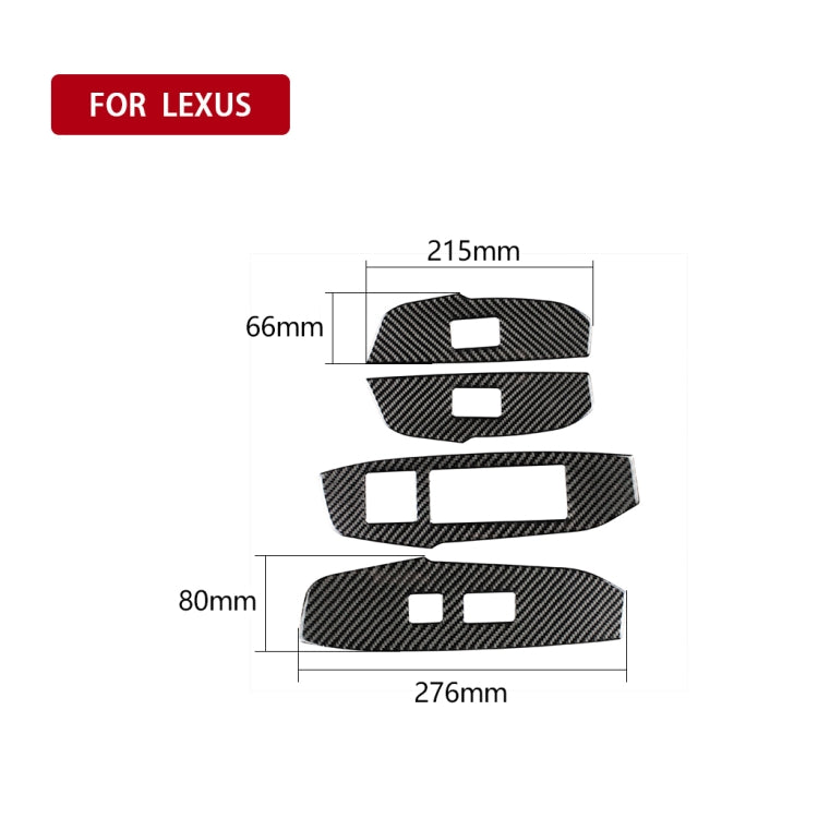 Adesivo decorativo per ascensore in vetro per finestrini in fibra di carbonio per auto per Lexus NX200 / 200t / 300h 2014-2021, guida a destra, Window Glass Lift, Right Drive