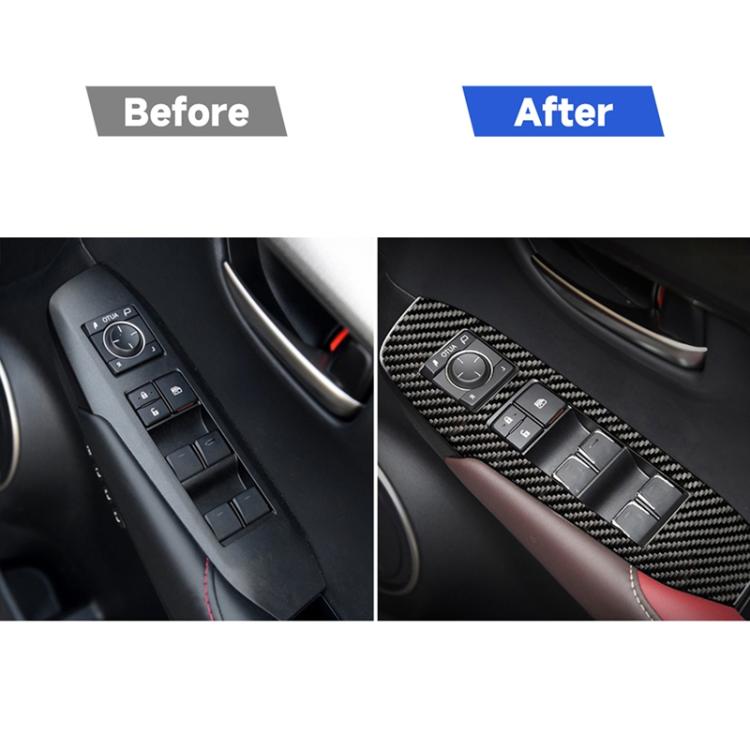 Adesivo decorativo per ascensore in vetro per finestrini in fibra di carbonio per auto per Lexus NX200 / 200t / 300h 2014-2021, guida a destra, Window Glass Lift, Right Drive