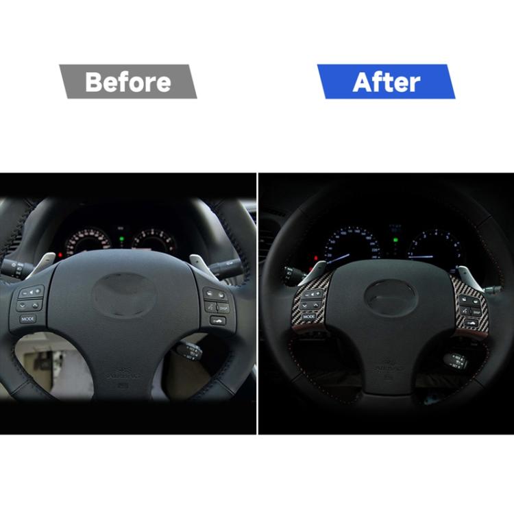 Adesivo decorativo pulsante B per volante in fibra di carbonio per auto per Lexus IS250 300 350C 2006-2012, guida a destra e a sinistra universale, Steering Wheel Button B