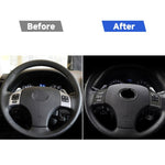 Pulsante del volante in fibra di carbonio per auto Un adesivo decorativo per Lexus IS250 300 350C 2006-2012, guida a destra e a sinistra universale, Steering Wheel Button A