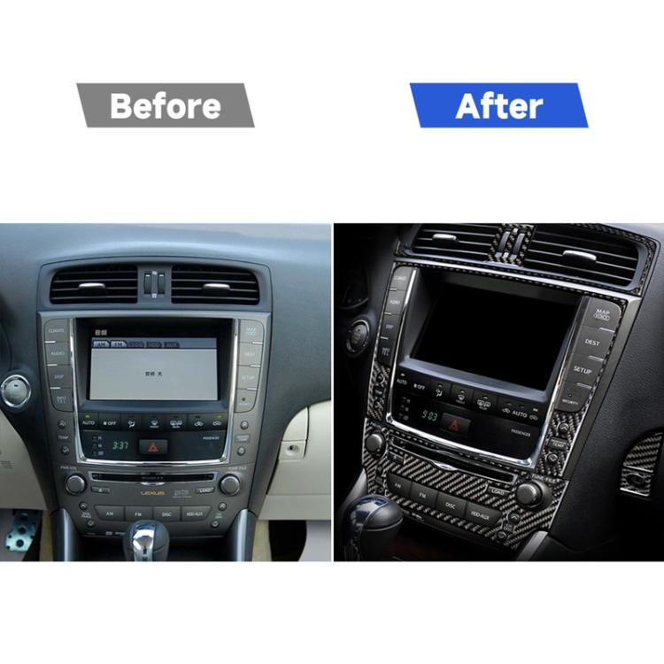 Adesivo decorativo per pannello CD in fibra di carbonio per auto per Lexus IS250 300 350C 2006-2012, guida a destra e a sinistra universale, CD Panel
