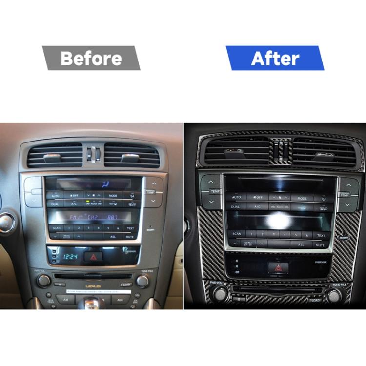 Pannello di navigazione per auto in fibra di carbonio Un adesivo decorativo per Lexus IS250 300 350C 2006-2012, guida a destra e a sinistra universale, Navigation Panel A