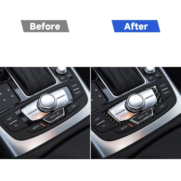 Adesivo decorativo per pannello multimediale in fibra di carbonio per auto per Audi A6 S6 C7 A7 S7 4G8 2012-2018, guida a destra e a sinistra universale, Multimedia Panel