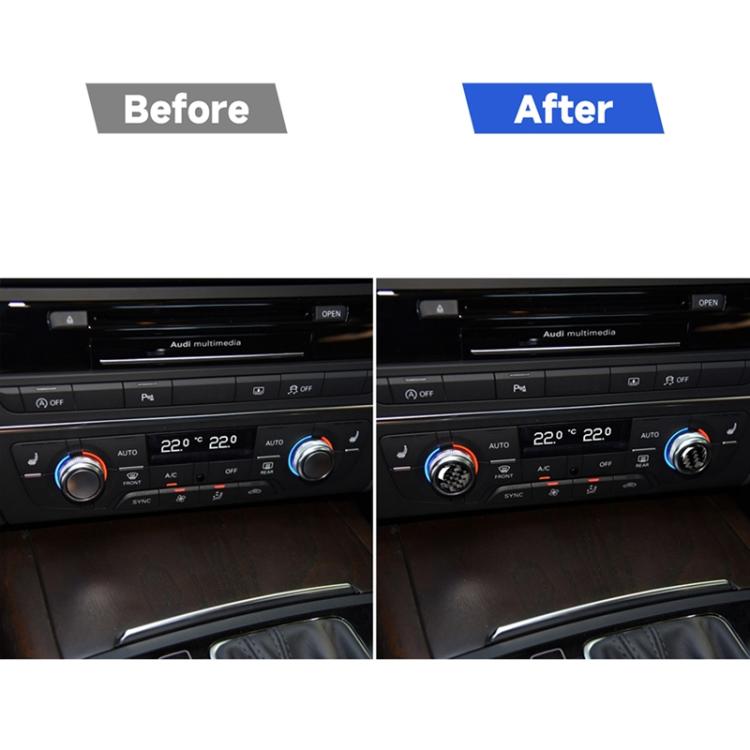Adesivo decorativo per pulsante aria condizionata in fibra di carbonio per auto per Audi A6 S6 C7 A7 S7 4G8 2012-2018, guida a destra e a sinistra universale, Air Conditioning Button