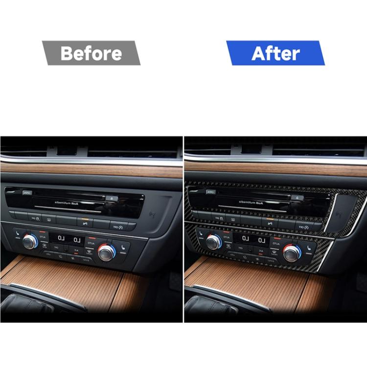 Adesivo decorativo per pannello CD per aria condizionata in fibra di carbonio per auto per Audi A6 S6 C7 A7 S7 4G8 2012-2018, guida a destra, Air Conditioning CD Panel, Right Drive